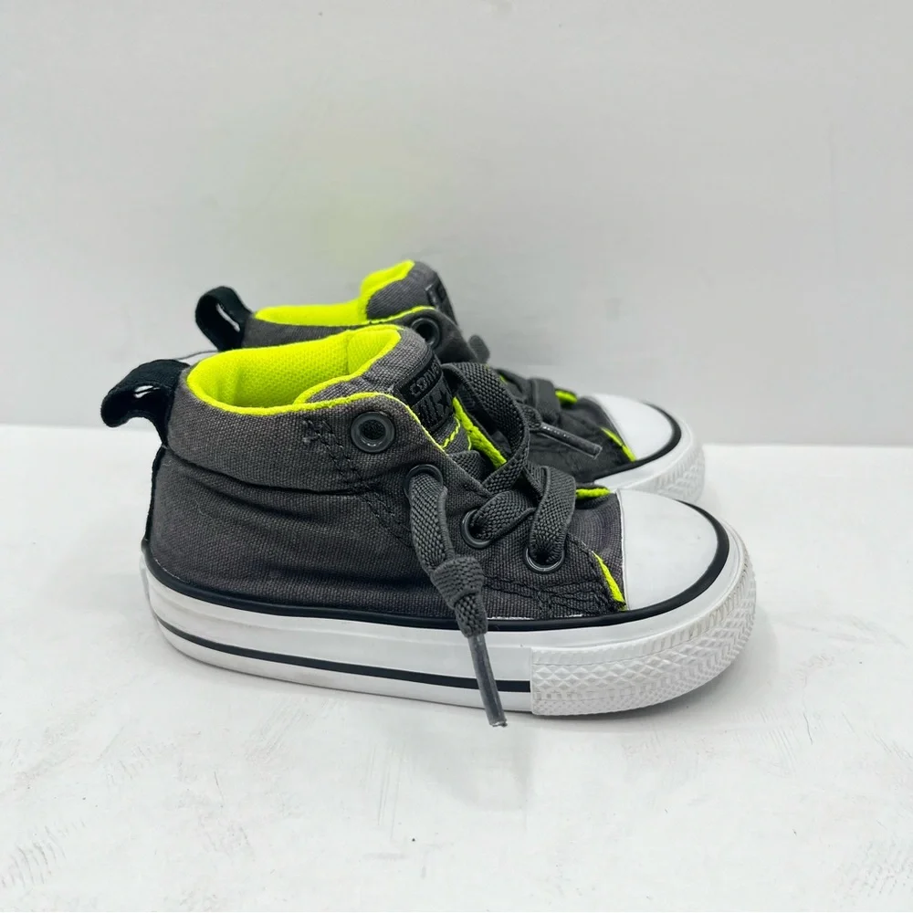 Chuck Taylor® Infant Size 4 Gray/Lime Green ShoesClassicBabyConverse Sneakers